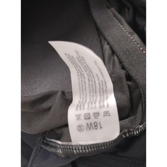 Swimsuit Womens 18W Black One Piece Swimdress Skirted V Neck Plus Size Straps - Picture 4 of 5